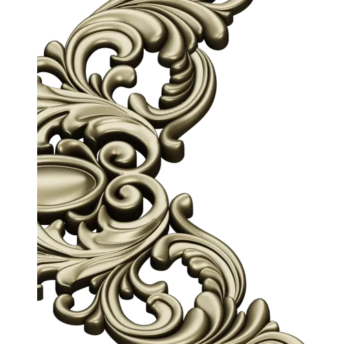 Rococo Acanthus Corner STL 3D Model for CNC