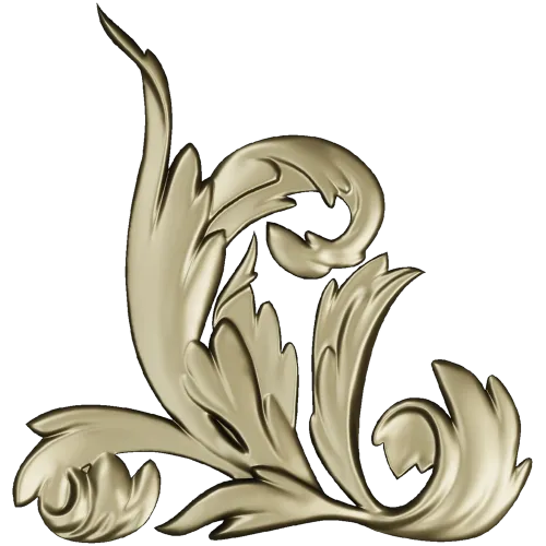 Baroque Acanthus Corner STL 3D model for CNC