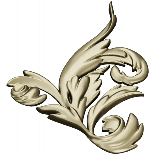 Baroque Acanthus Corner STL 3D model for CNC