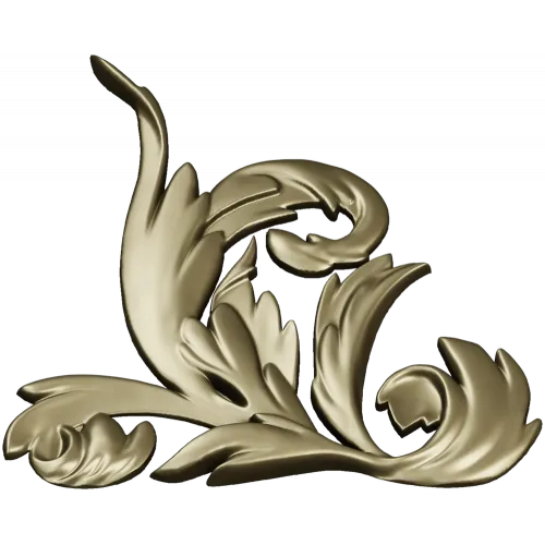 Baroque Acanthus Corner STL 3D model for CNC