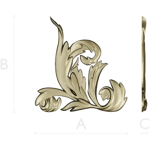 Baroque Acanthus Corner STL 3D model for CNC