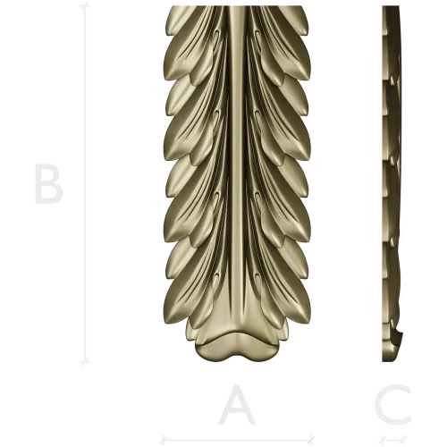 Acanthus Vertical Decorative STL Model for CNC