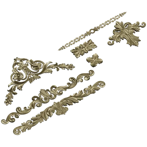 Baroque Applique STL Set for CNC - High-Relief Decorative Cartouches