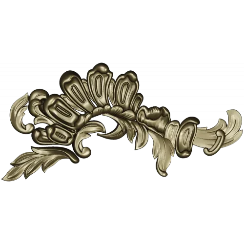 Acanthus Sunburst Corner - decorative STL for CNC milling