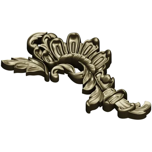 Acanthus Sunburst Corner - decorative STL for CNC milling