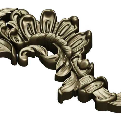 Acanthus Sunburst Corner - decorative STL for CNC milling