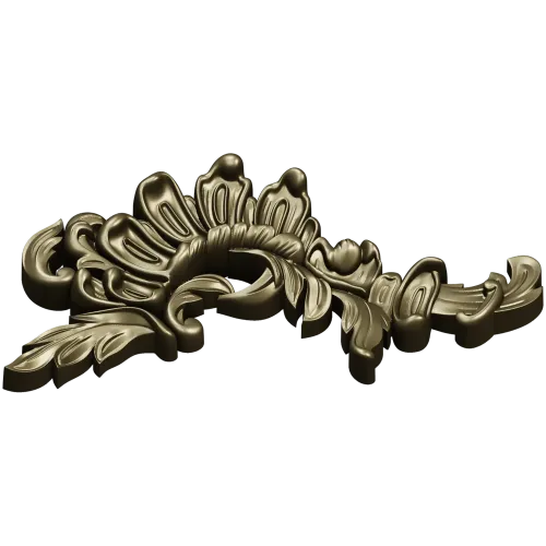 Acanthus Sunburst Corner - decorative STL for CNC milling