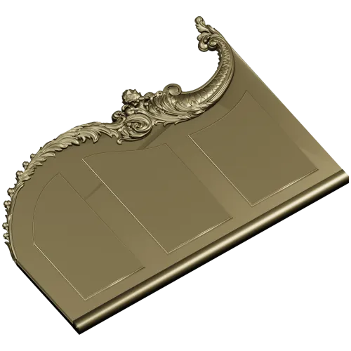 Rococo acanthus crest STL 3D model for CNC
