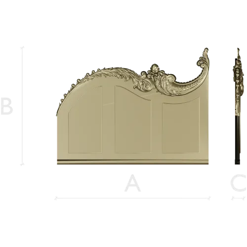 Rococo acanthus crest STL 3D model for CNC