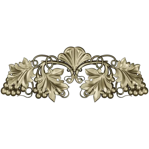 Grapevine Cartouche decorative STL model for CNC