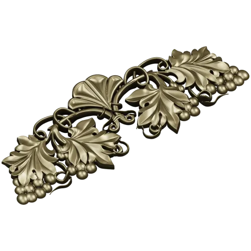 Grapevine Cartouche decorative STL model for CNC