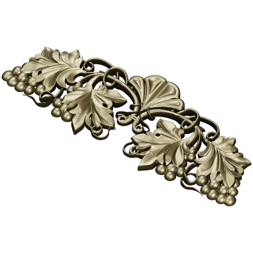 Grapevine Cartouche decorative STL model for CNC