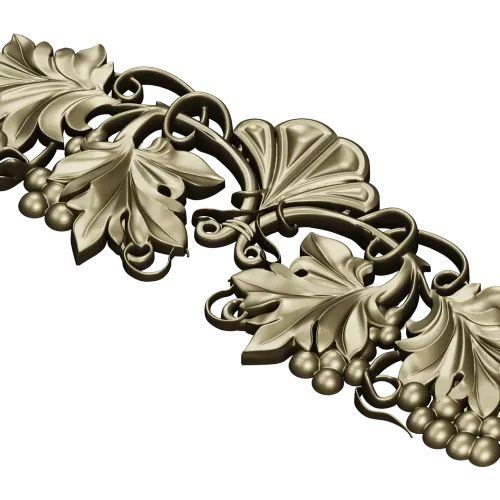 Grapevine Cartouche decorative STL model for CNC