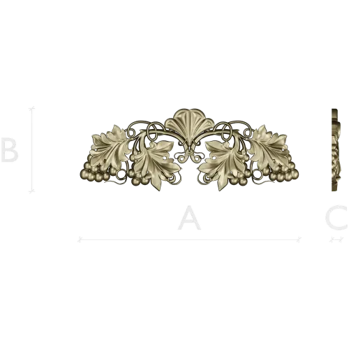 Grapevine Cartouche decorative STL model for CNC