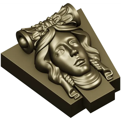 Classical Female Mascaron STL 3D Model for CNC