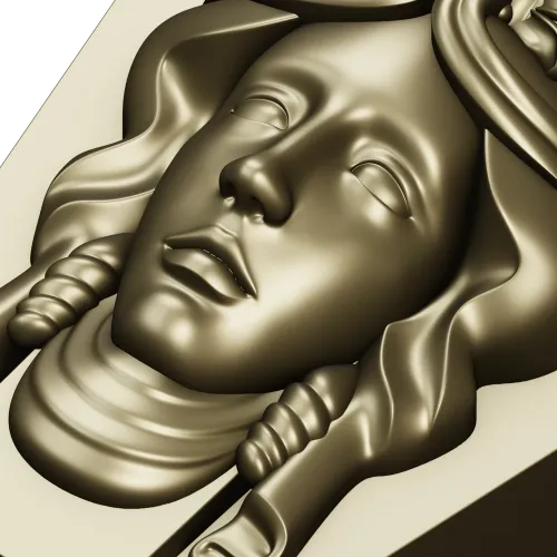 Classical Female Mascaron STL 3D Model for CNC
