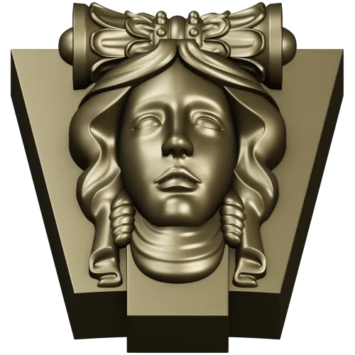 Classical Female Mascaron STL 3D Model for CNC