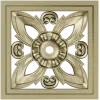 Square Floral Rosette - STL 3D Model for CNC Carving