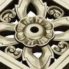 Square Floral Rosette - STL 3D Model for CNC Carving