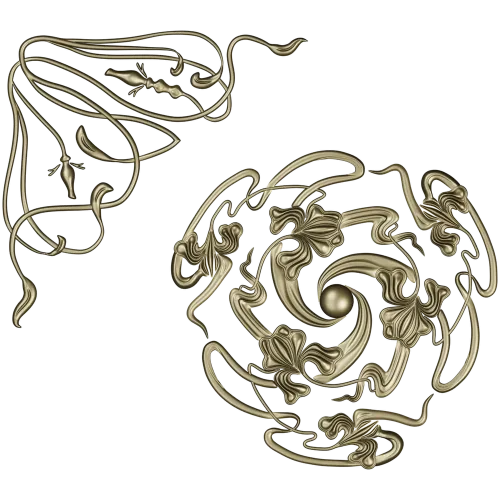 Spiral Rosette & Corner Ornament STL set for CNC