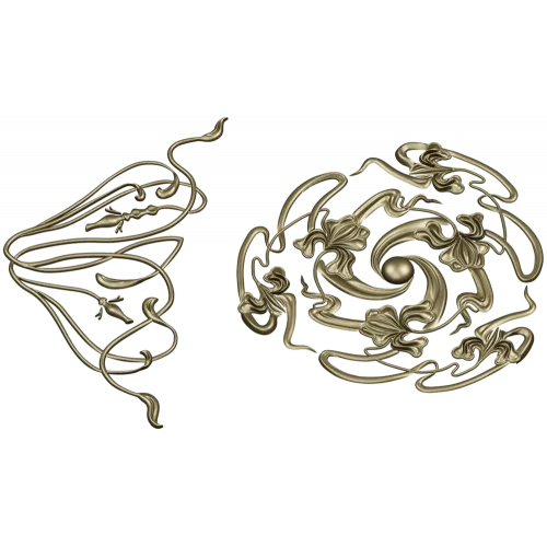 Spiral Rosette & Corner Ornament STL set for CNC