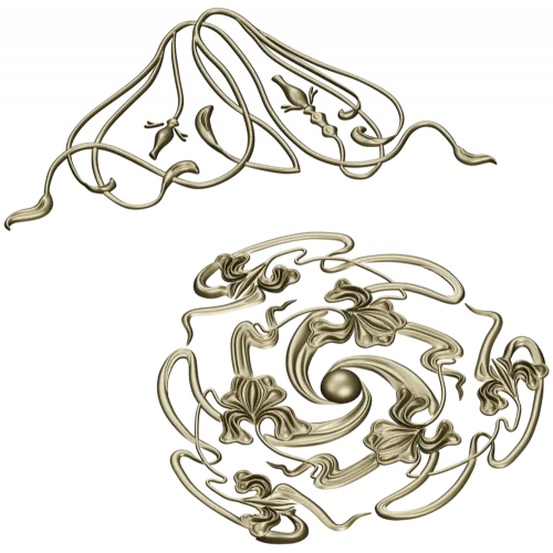 Spiral Rosette & Corner Ornament STL set for CNC