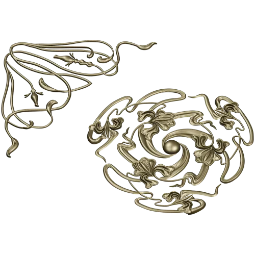 Spiral Rosette & Corner Ornament STL set for CNC