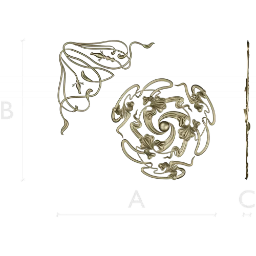 Spiral Rosette & Corner Ornament STL set for CNC