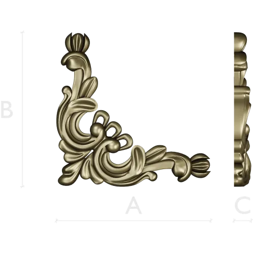 Rococo Acanthus Corner STL for CNC