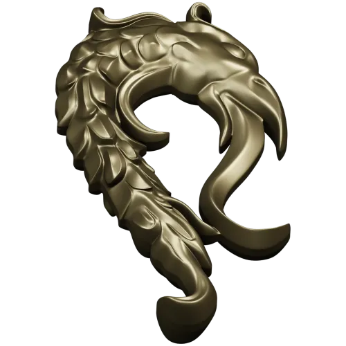 Aureate Sea-Dragon - decorative STL 3D model for CNC carving