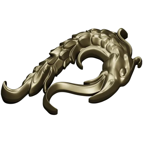 Aureate Sea-Dragon - decorative STL 3D model for CNC carving