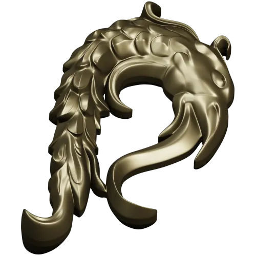 Aureate Sea-Dragon - decorative STL 3D model for CNC carving