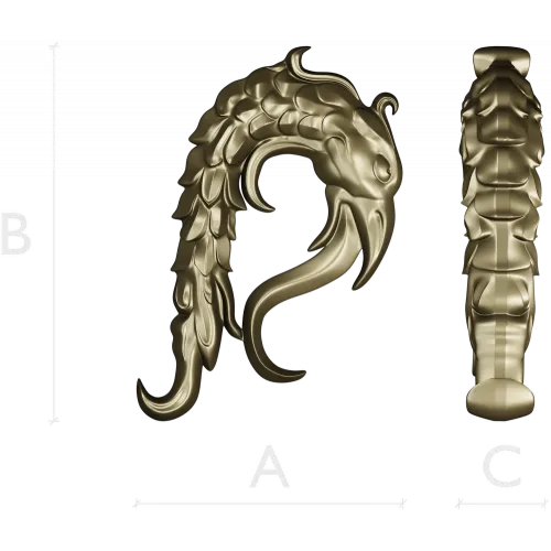 Aureate Sea-Dragon - decorative STL 3D model for CNC carving
