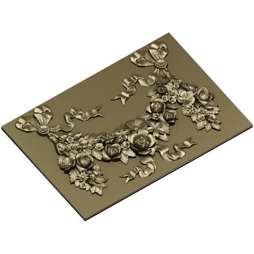Цветочная гирлянда с лентами - 3D модель STL для ЧПУ