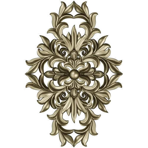 Aurelia Cartouche - ornate vertical STL 3D model for CNC