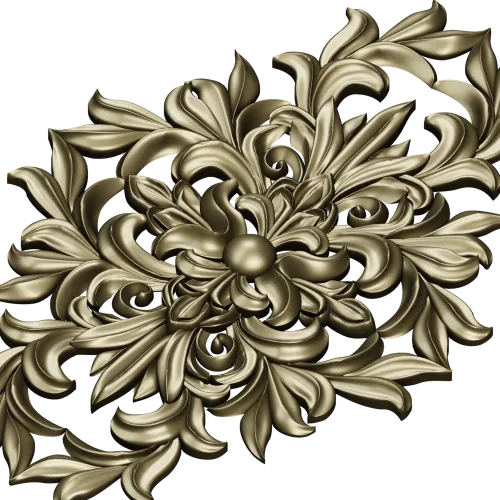 Aurelia Cartouche - ornate vertical STL 3D model for CNC