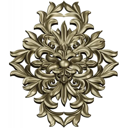 Aurelia Cartouche - ornate vertical STL 3D model for CNC