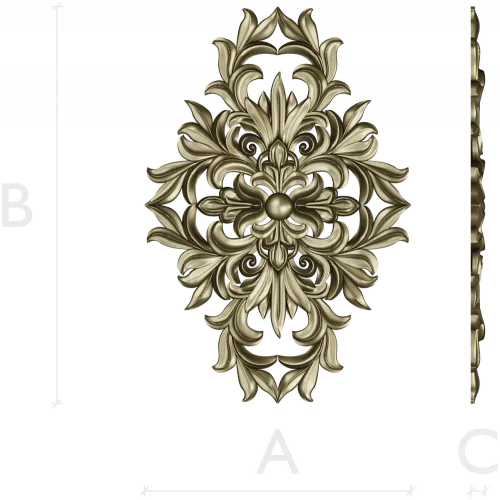 Aurelia Cartouche - ornate vertical STL 3D model for CNC