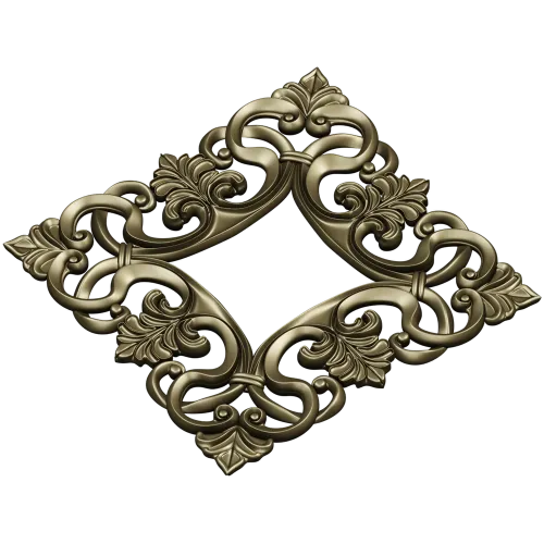 Квадратный картуш с акантом - 3D модель STL для ЧПУ