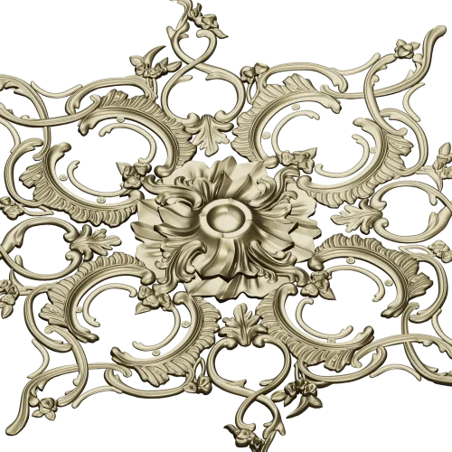 Aureate Rococo Rosette - STL 3D model for CNC