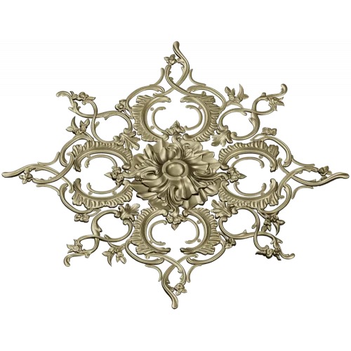 Aureate Rococo Rosette - STL 3D model for CNC