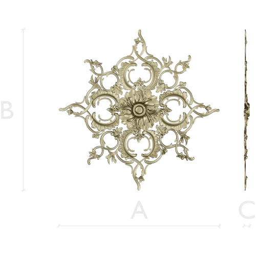 Aureate Rococo Rosette - STL 3D model for CNC