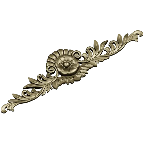 Ornate rosette horizontal ornament stl model for CNC