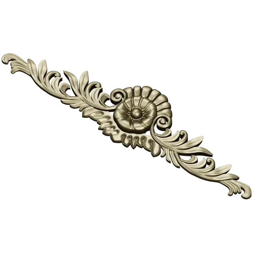 Ornate rosette horizontal ornament stl model for CNC