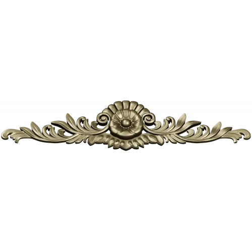 Ornate rosette horizontal ornament stl model for CNC