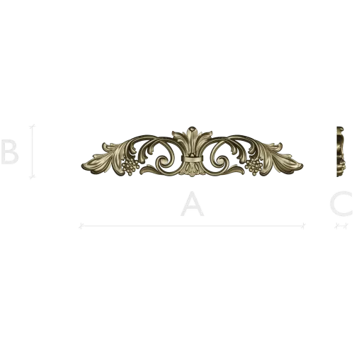 Baroque Acanthus Vine Cartouche - STL 3D Model for CNC