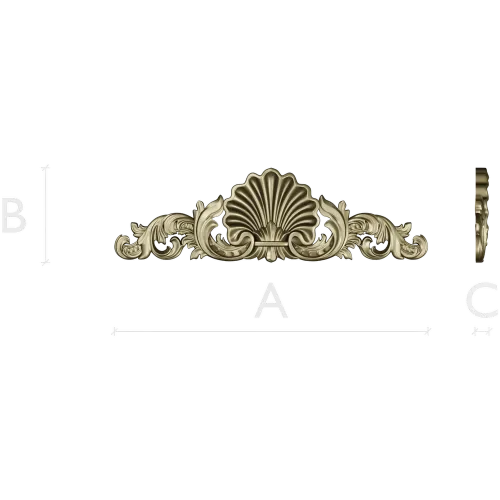 Seashell Rocaille Crest - STL 3D model for CNC milling