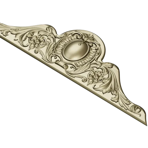 Classic Oval Cartouche Pediment - STL 3D Model for CNC