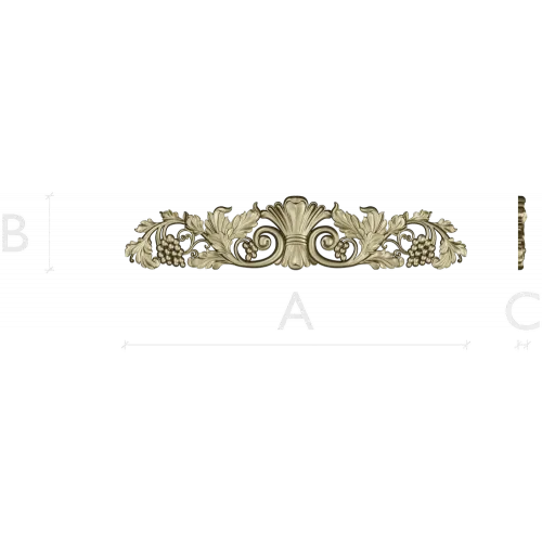 Vine Shell Cartouche - STL 3D model for CNC