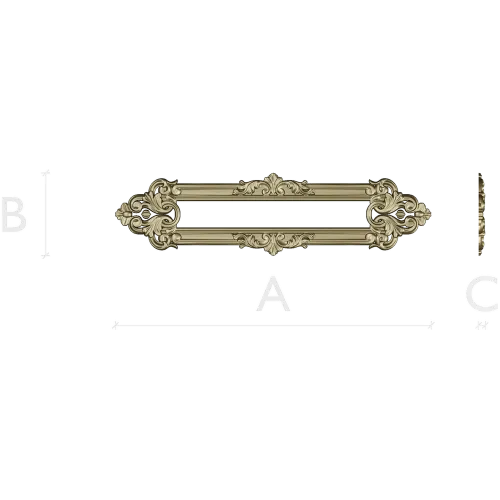 Baroque Ribbon Cartouche STL 3D Model for CNC Milling
